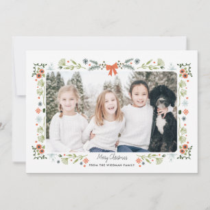 Blommigt Photo God jul Helgdagskort Julkort