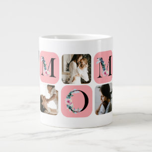 Blommigt Photo Grid Mors dag Jumbo Mugg