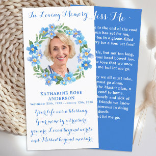 Blommigt Photo Memorial Prayer Funeral Bookmark Ca