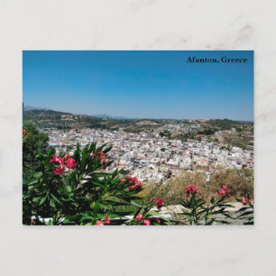 Blommigt Photo of Afantou Village, Rhodes, Greklan Vykort