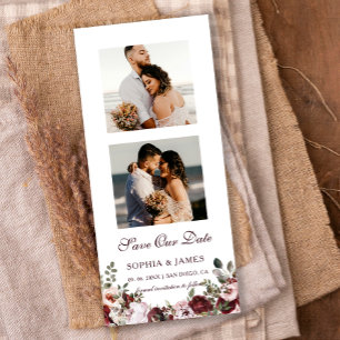 Blommigt Photo Strip Magnetic Bröllop spara datum