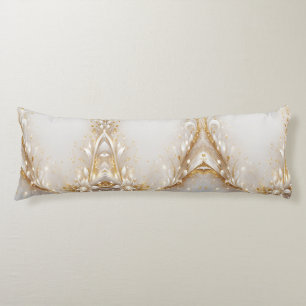Blommigt Pillow för vit Guld Kroppskudde