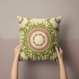 Blommigt Pillow i Cream Kudde