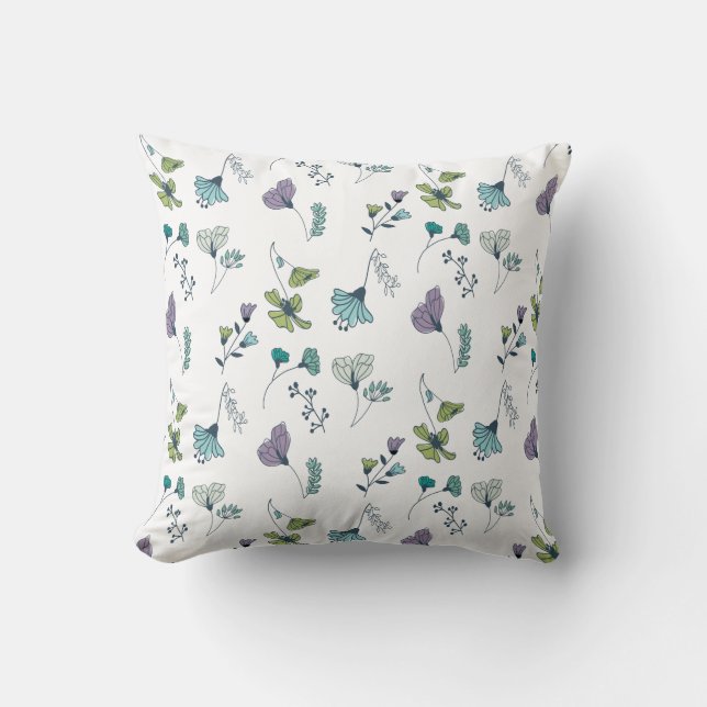 Blommigt Pillow Kudde (Framsida)