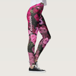 Blommigt Pinks Lila Grönt Garden Personalize Leggings