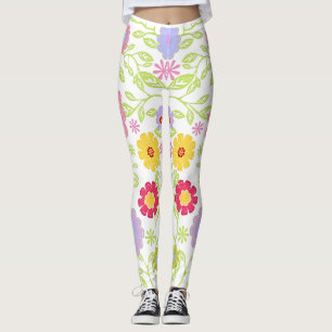 Blommigt PIP Art Painting Mönster Leggings