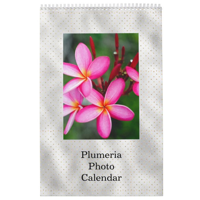 Blommigt Plumeria Tropical Flowers Photo Kalender (Omslag)