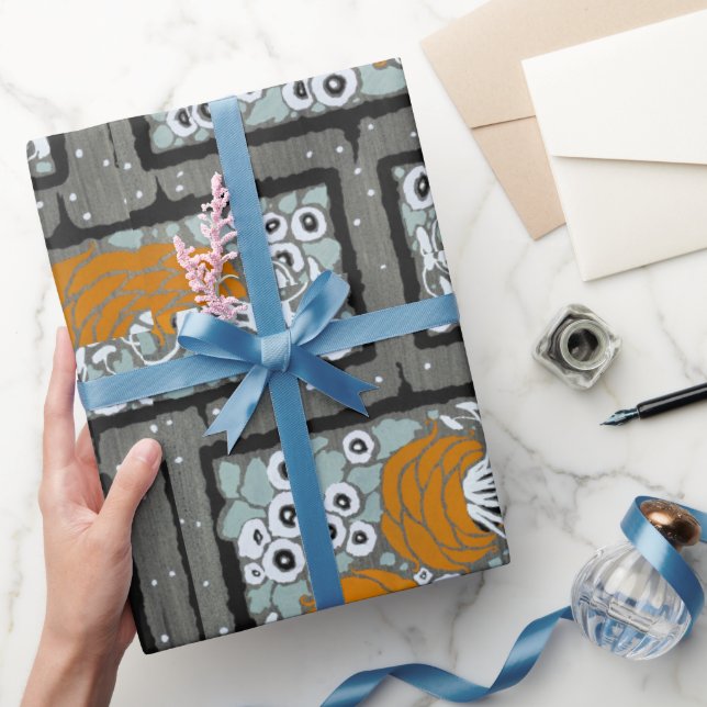 Blommigt pochoir mönster oriental stil Samarkande Presentpapper (Gifting)