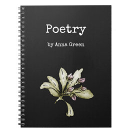 Blommigt Poetry-skriva anteckningsbok