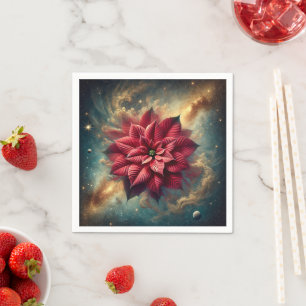 Blommigt Poinsettia Celestial Festive Decoupage Pappersservett