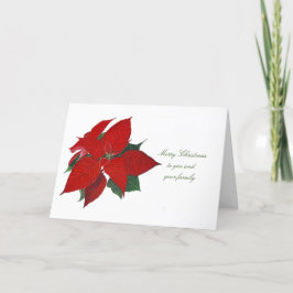 Blommigt Poinsettia-Helgdag - julkort Helgkort