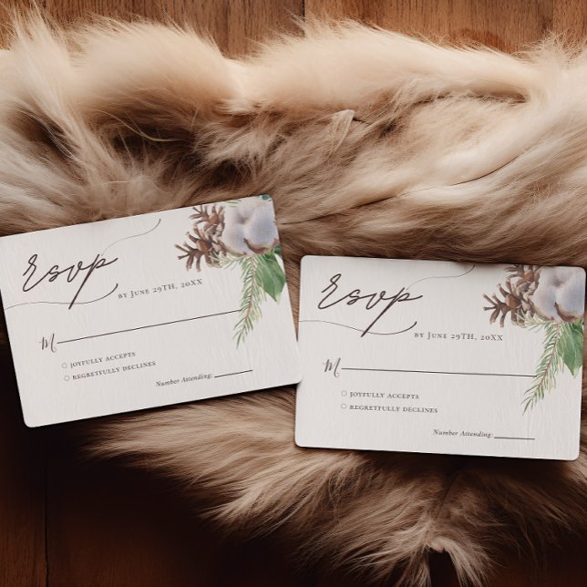 Blommigt Poinsettia Watercolor Bröllop OSA Kort (Skapare uppladdad)