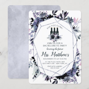 Blommigt Pop Fizz Clink Bachelorette Party Inbjudningar