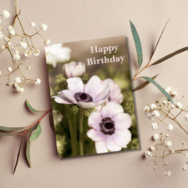 Blommigt Poppy Birthday Kort