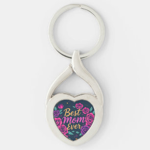Blommigt Popular Luxury Gift Collection Twisted Heart Silverfärgad Nyckelring