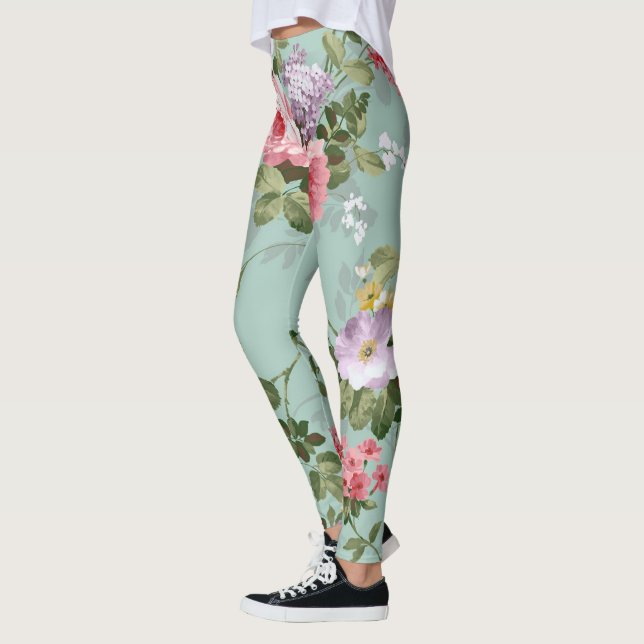 Blommigt populärt leggings (Vänster)
