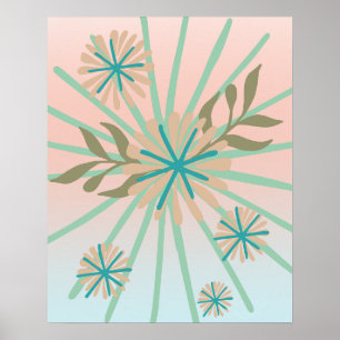 Blommigt-popup-Boho-design Poster