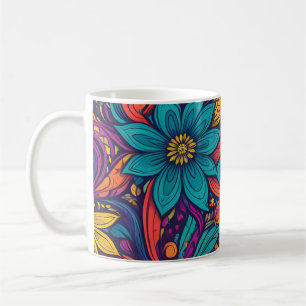 Blommigt popup-utskrift kaffemugg