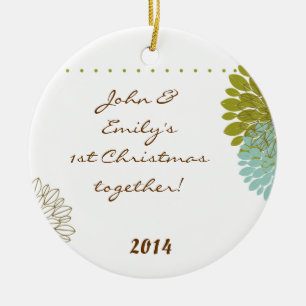 Blommigt Posey Flower Personlig Namn Ornament