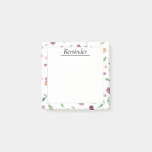 Blommigt Post it® Note Pad för Office, skrivbord |