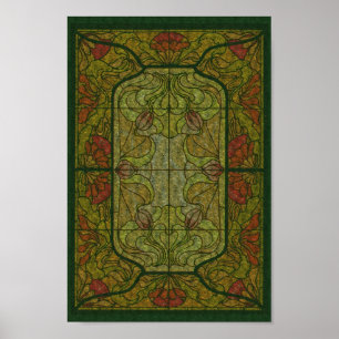 Blommigt Poster glasdesign