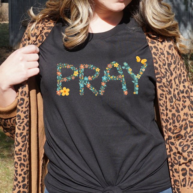Blommigt Pray Women's T-Shirt (Skapare uppladdad)