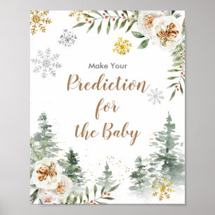 Blommigt Predictions for baby vid Winter Gräs Träd Poster