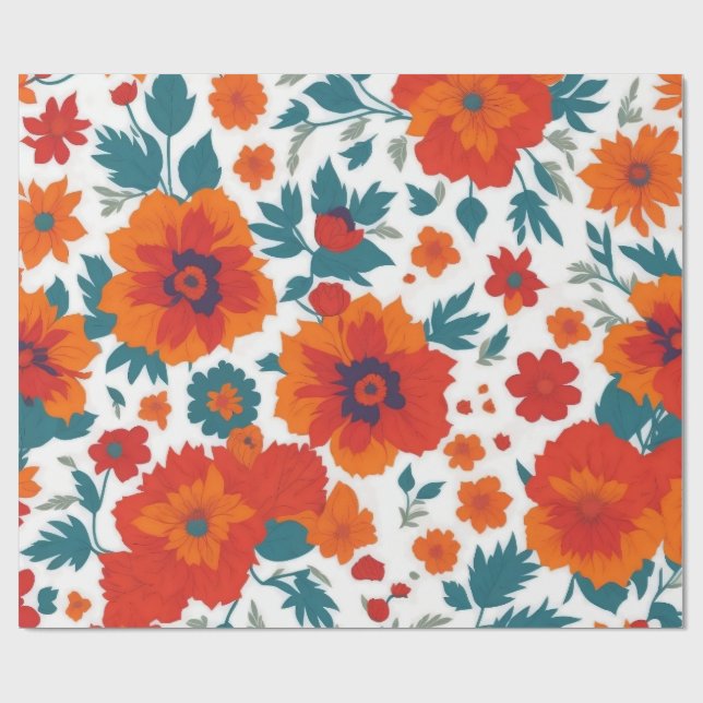 Blommigt presentpapper (Platt)