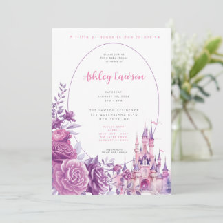 Blommigt Princess Baby Shower-inbjudan Inbjudningar