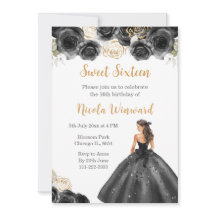 Blommigt Princess i Black Dress Sweet sixteen