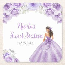 Blommigt Princess i Lila Dress Sweet sixteen