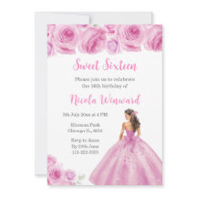 Blommigt Princess i Ljus rosa Dress Sweet sixteen