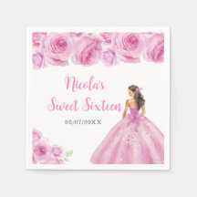 Blommigt Princess i Ljus rosa Dress Sweet sixteen