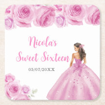 Blommigt Princess i Ljus rosa Dress Sweet sixteen