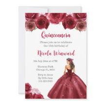 Blommigt Princess i Red Dress Quinceanera