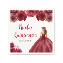 Blommigt Princess i Red Dress Quinceanera
