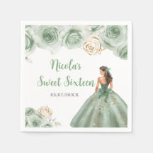 Blommigt Princess i Sage Grönt Dress Sweet sixteen