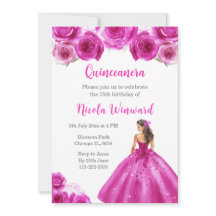 Blommigt Princess i Shock rosa Dress Quinceanera