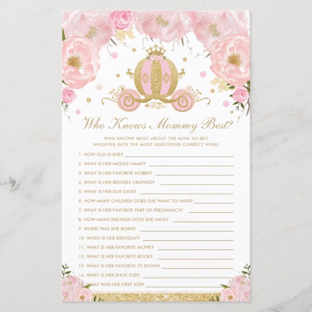  Blommigt Princess som känner Mamma Best Game (Framsida)