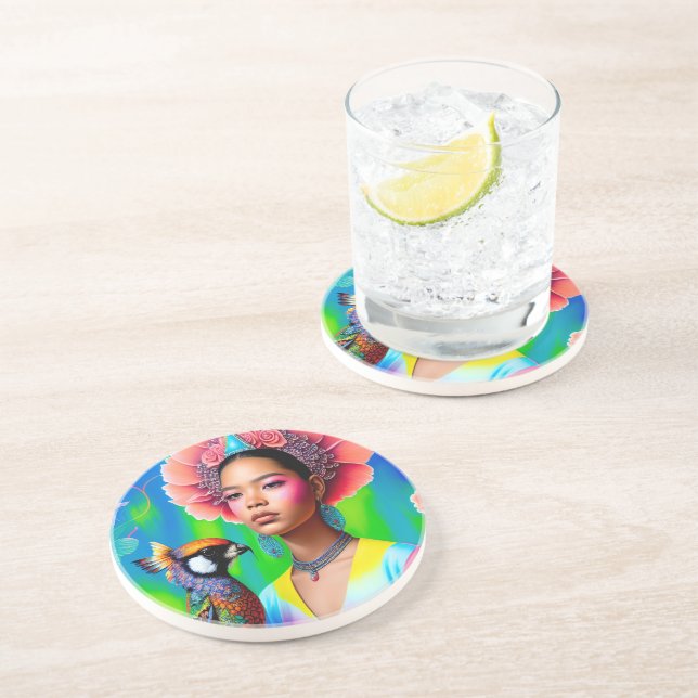 Blommigt prinsessa med fågel underlägg (Sidan)