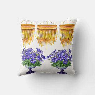 Blommigt print dekorativ kudde, Vintage blomkudde, Kudde