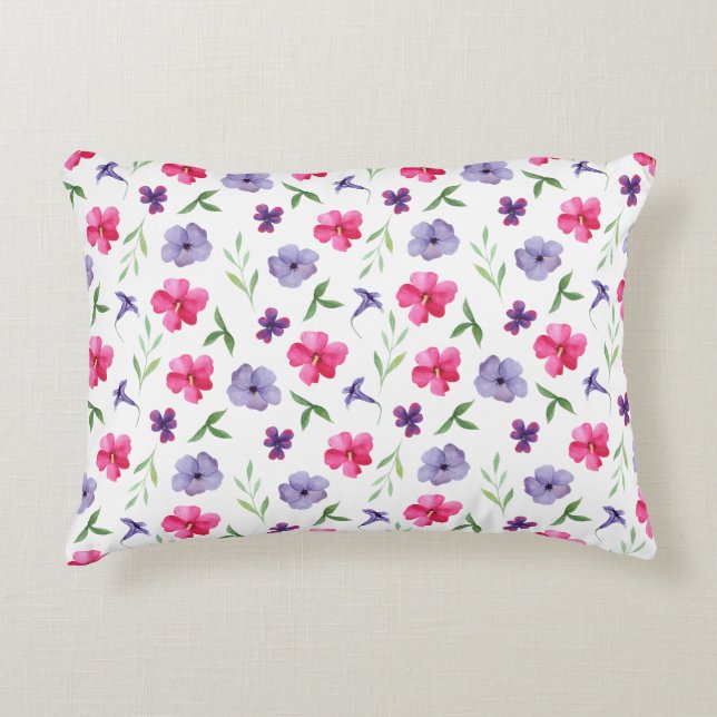 Blommigt Prydnadskudde (Framsidan)