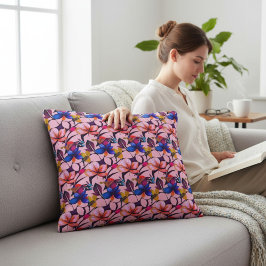 Blommigt Prydnadskudde