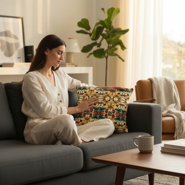 Blommigt Prydnadskudde (Skapare uppladdad)