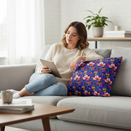 Blommigt Prydnadskudde