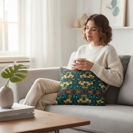 Blommigt Prydnadskudde