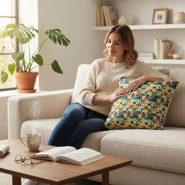 Blommigt Prydnadskudde