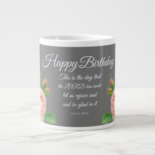 Blommigt Psalm 118:24 Tvåtonskafett Mugg Jumbo Mugg