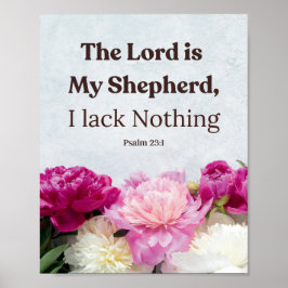 Blommigt Psalm 23:1 Herren är min Shepherd Poster