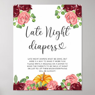 Blommigt pumpa Sent night Diaper match Poster